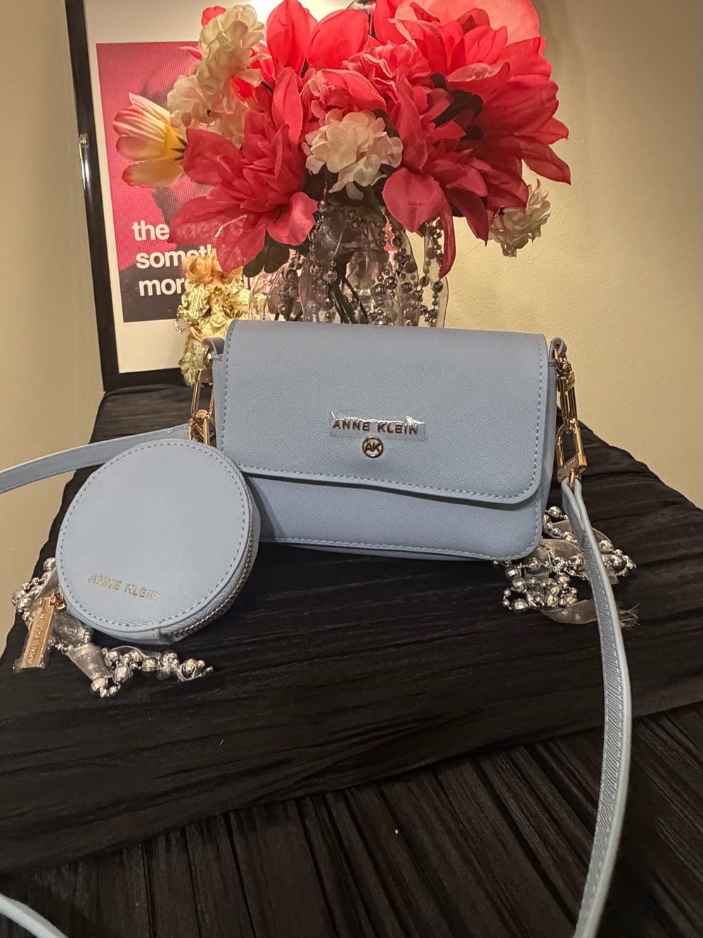 NWT Anne Klein Blue Crossbody Bag Set - Modern Boho / Minimalist Accessory